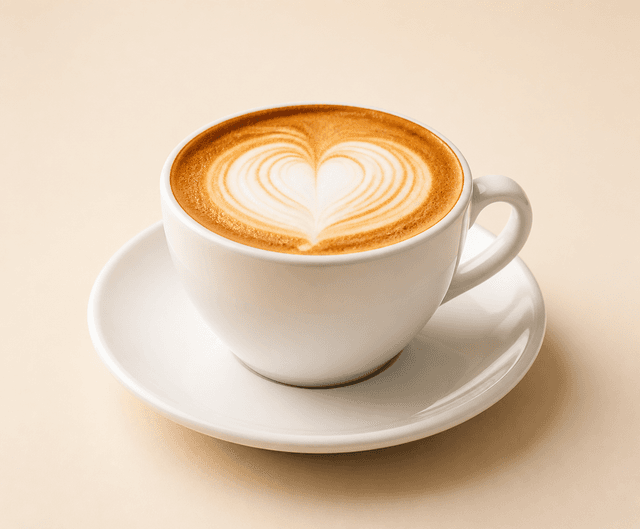 Taza de capuccino con arte latte